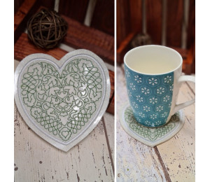 ADVENTSKALENDER 19. Dezember - Stickserie ITH - Untersetzer Herzen